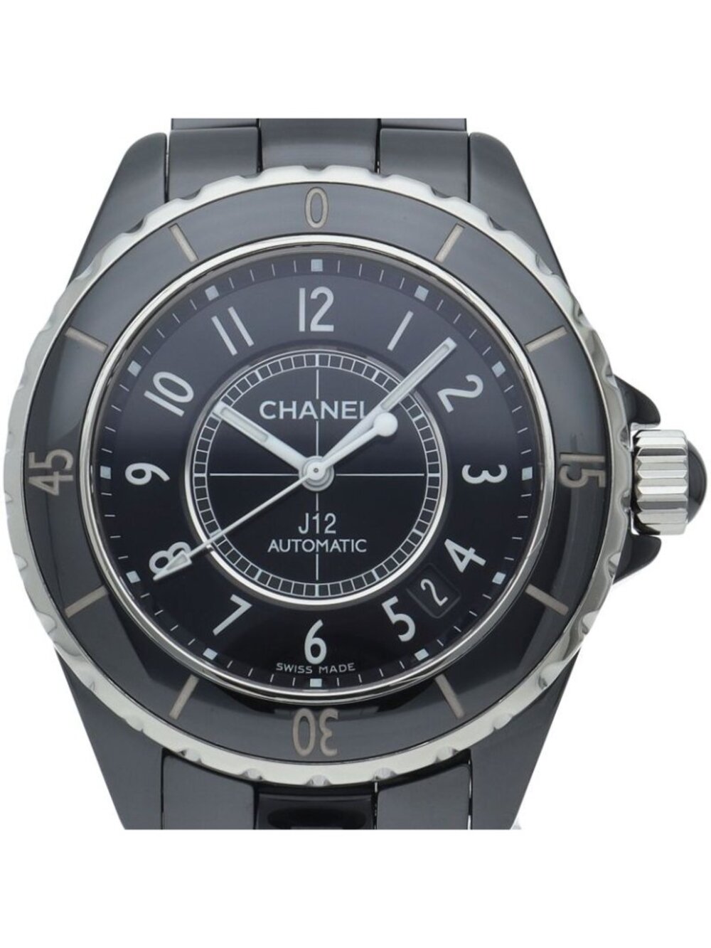 Chanel Watch 38 Auto Buckle Ceramic Black